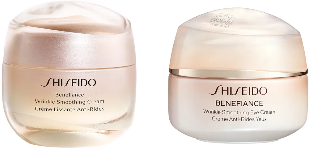 Набор для лица Shiseido Benefiance Smooth Strenghten Set против морщин, крем и крем для глаз, 15 мл + 50 мл