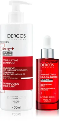 Набор против выпадения волос Vichy Dercos Hair Loss Routine шампунь и сыворотка с aminexil, 400 мл + 90 мл