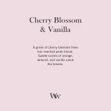 Ароматическая свеча Woodwick Cherry Blossom Vanilla весенне-осенний аромат, 453,6 г z drewnianym knotem — фото 5