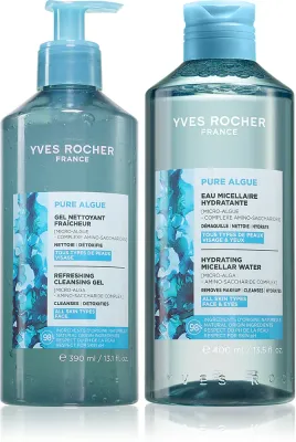 Yves Rocher Pure Algue - Набор для лица Pure Algue очищающий гель и мицеллярная вода