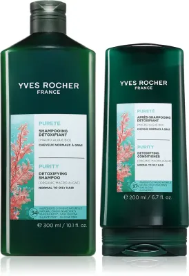 Набор для волос Yves Rocher Purete очищающий: шампунь 300 мл и кондиционер 200 мл