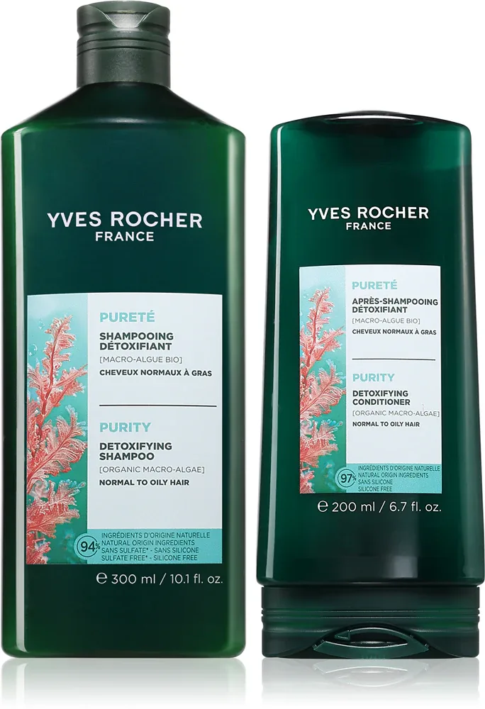 Набор для волос Yves Rocher Purete очищающий: шампунь 300 мл и кондиционер 200 мл