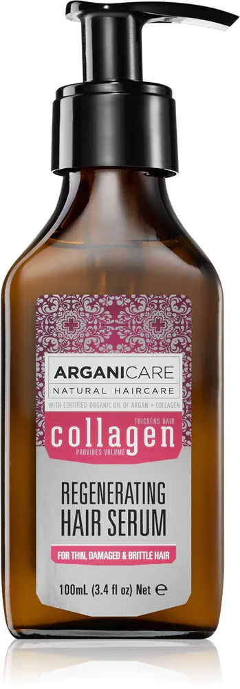 Сыворотка для волос Arganicare Collagen Regenerating Hair Serum несмываемая, с коллагеном, для тонких волос, 100 мл