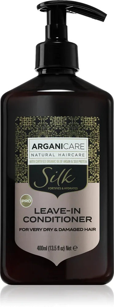 Кондиционер для волос Arganicare Silk Protein Leave-In Conditioner несмываемый, с протеинами шёлка, для всех типов волос, 400 мл