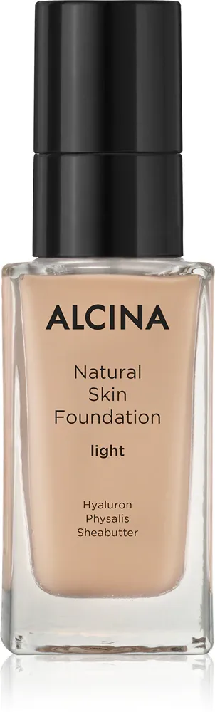 Тональная сыворотка Alcina Natural Skin Foundation с высокой концентрацией пигментов, увлажняющая, 35 мл, оттенок Light