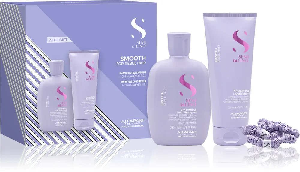 Набор для волос Alfaparf Milano Semi di Lino Smooth Duo Kit шампунь и кондиционер, разглаживающий, 2 предмета, 3 шт