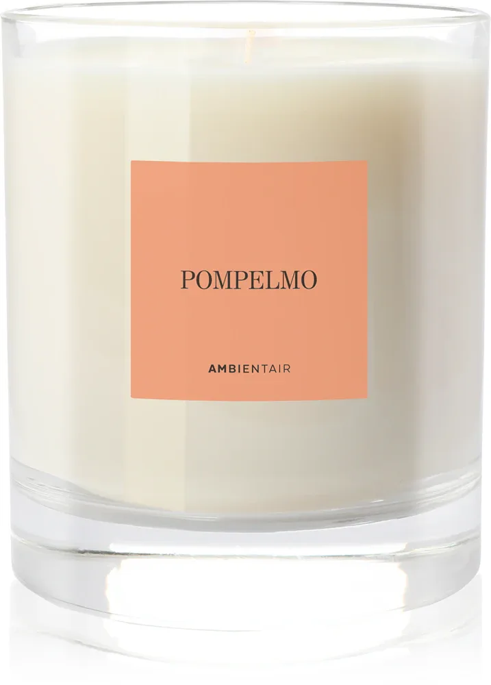 Свеча ароматическая Ambientair COLOURS Pomelo с цитрусовым ароматом, растительный воск, 200 г