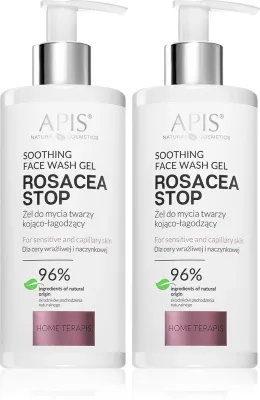 Набор для лица Apis Natural Cosmetics Rosacea-Stop гель для умывания успокаивающий, 2 упаковки по 300 мл