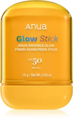 Стик солнцезащитный для лица Anua Invisible Glow Finish Sunscreen Stick увлажняющий, со скваланом и витамином E, 18 г SPF 50