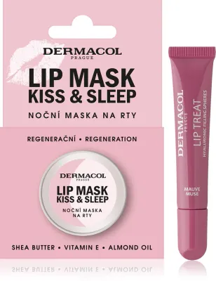 Набор косметики для губ Dermacol Lip Treat с блеском и ночной маской, 1 шт