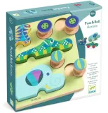 Игрушка интерактивная DJECO Puzzle Push Along Toy Animal Toy Cars развивающая, детская, 12 предметов 18m+, 12 шт — фото 1