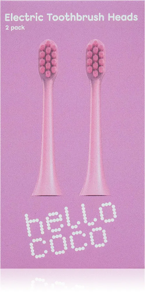 Сменные насадки для электрической зубной щётки hello coco Electric Toothbrush Heads Pink с мягкой щетиной, розовые, 2 шт