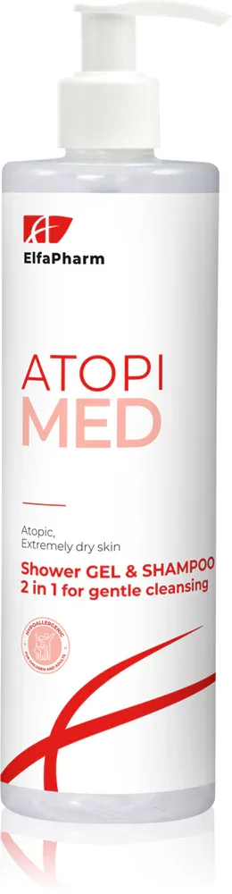 Гель для душа Elfa Pharm Intensive Cosmetic Atopi Med 2 в 1 для тела и волос, для сухой кожи, 400 мл