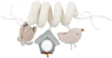 Игрушка подвесная JOLLEIN Lovely Birds Pram Chain детская на коляску, белая с розовым, 1 шт 0m+ — фото 1