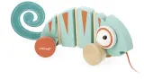 Игрушка-каталка Janod Tropik Pull-Along Chameleon деревянная, на верёвочке 12m+, 1 шт — фото 1