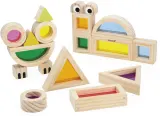 Кубики сенсорные Janod Sensory Game Translucent Blocks развивающие, 12 шт 12m+ — фото 1