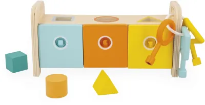 Сортер Janod Shape Sorter Box with Keys деревянный, с ключами 18m+, 1 шт