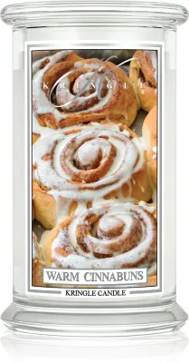 Свеча ароматическая Kringle Candle Classic Warm Cinnabuns с пряным гурманским ароматом, соевый воск, 623 г