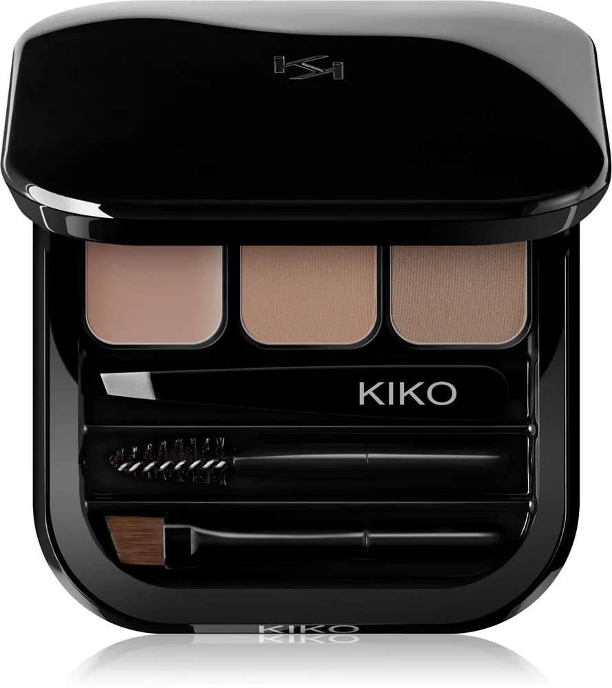 Палетка для бровей KIKO Milano Eyebrow Expert с воском и пудрой, коричневая, 2,4 г, оттенок 01 Blonde