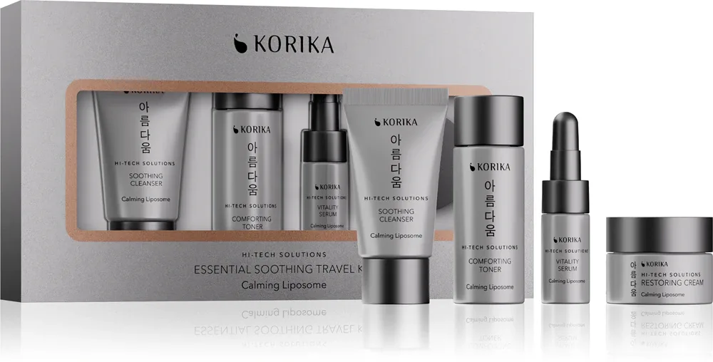 Набор для ухода за лицом KORIKA HI-TECH SOLUTIONS Essential Soothing Travel Set успокаивающий, дорожный, 4 шт