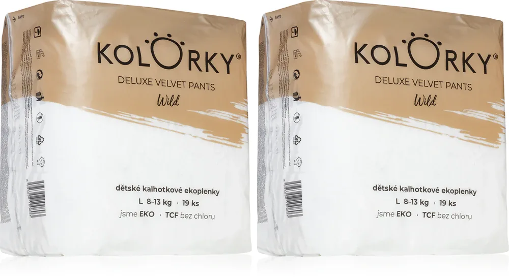 Трусики-подгузники детские Kolorky Deluxe Velvet Pants Wild набор, с индикатором влажности, 2 × 19 шт 8-13 кг
