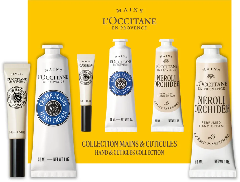 Набор для ухода за руками L’Occitane Hand Cuticles Collection подарочный, два крема и масло