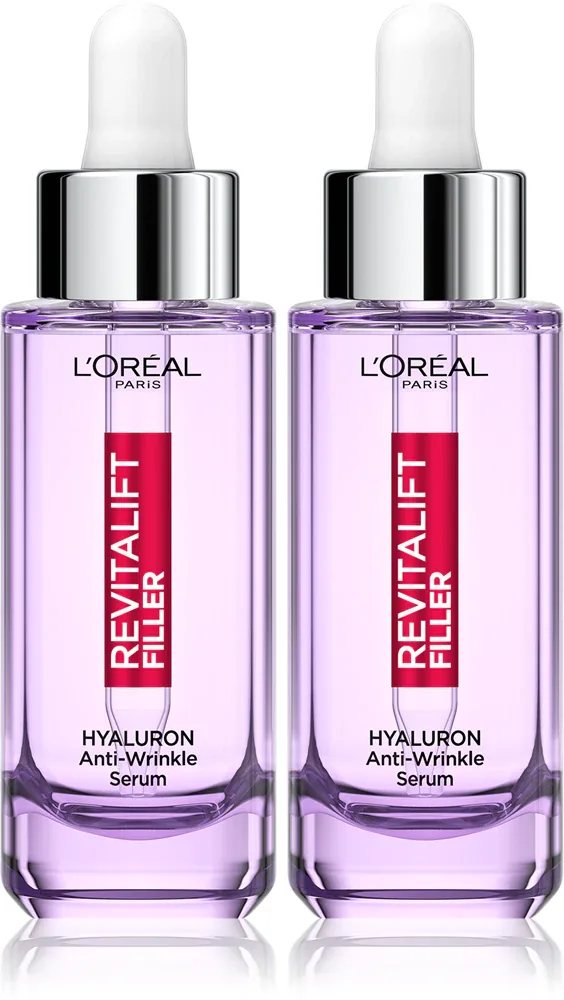 L’Oréal Paris Revitalift Filler - Набор сывороток для лица L’Oreal Paris Revitalift Filler против морщин, с гиалуроновой кислотой, 2 шт, 2 шт