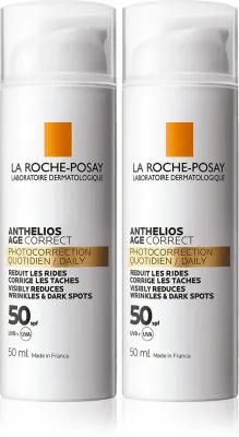 Набор кремов солнцезащитных La Roche-Posay Anthelios Age Correct дневной, против старения кожи, SPF 50, 2 шт