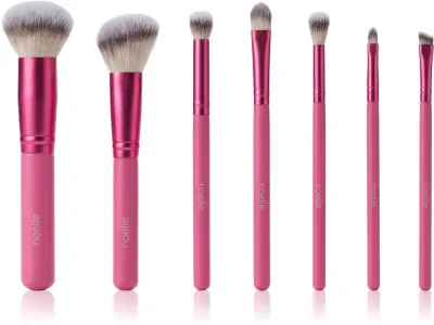Набор кистей для макияжа Noelle Makeup Brush Set 7/1 с синтетическим ворсом, для пудровых и жидких текстур, 7 шт