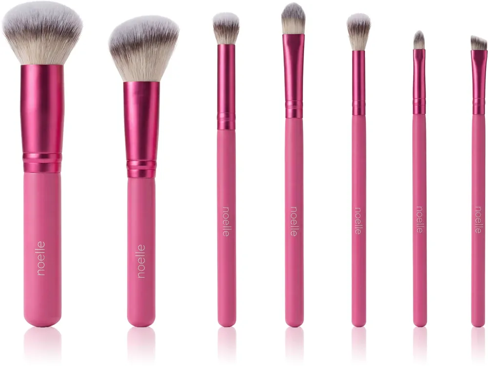 Набор кистей для макияжа Noelle Makeup Brush Set 7/1 с синтетическим ворсом, для пудровых и жидких текстур, 7 шт