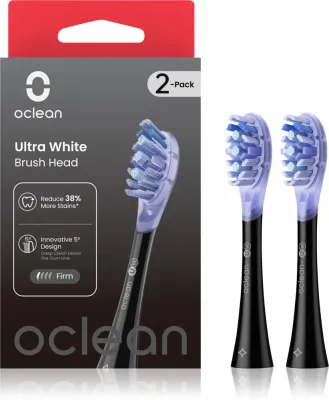 Сменная насадка Oclean Ultra White UW02 очищает труднодоступные места, 2 шт Black