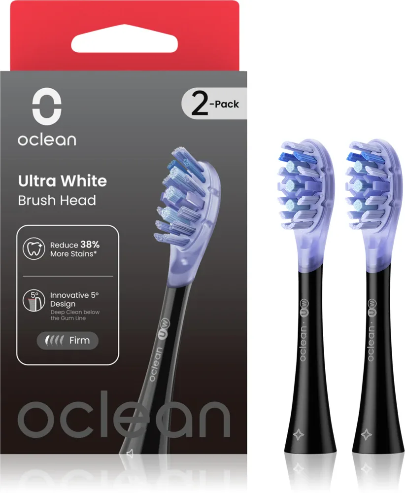Сменная насадка Oclean Ultra White UW02 очищает труднодоступные места, 2 шт Black