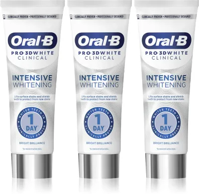 Набор Oral-B Pro-3D White Intensive Whitening из 3 отбеливающих зубных паст Bright Brilliance, 1 шт