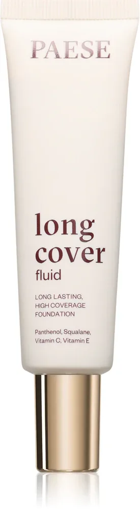 Тональный крем Paese Long Cover Fluid Tube Foundation высокое покрытие, светлый тон, 30 мл, оттенок 00 nude