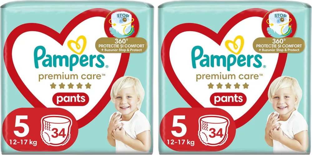 Подгузники-трусики Pampers Premium Care Pants Size 5 комплект, 2×34 шт