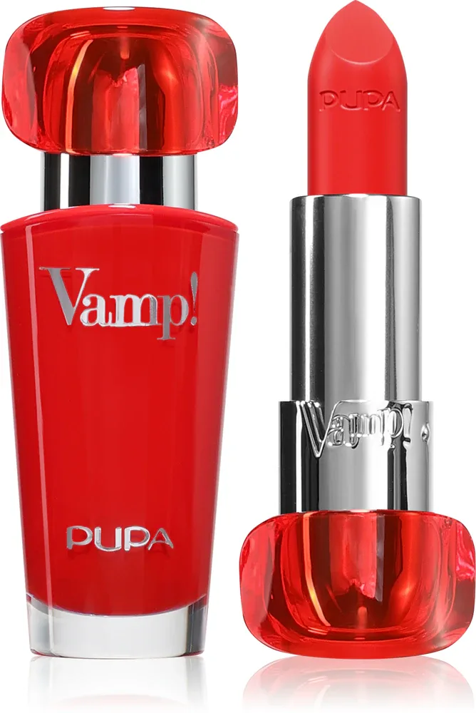 Помада PUPA Milano Vamp! Luminous Lipstick сатиновая, с эффектом увеличения губ, 3,5 г, оттенок 303 Red