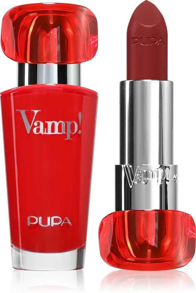 Помада PUPA Milano Vamp! Luminous Lipstick сатиновая, с эффектом увеличения губ, 3,5 г, оттенок 300 Scarlet Bordeaux