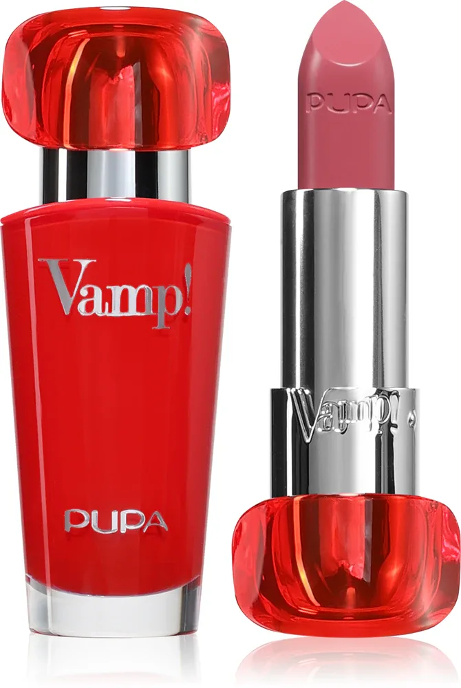 Помада PUPA Milano Vamp! Luminous Lipstick сатиновая, с эффектом увеличения губ, 3,5 г, оттенок 204 Timeless Rose