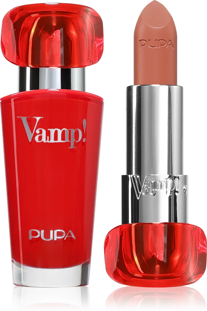Помада PUPA Milano Vamp! Luminous Lipstick сатиновая, с эффектом увеличения губ, 3,5 г, оттенок 106 Cappuccino