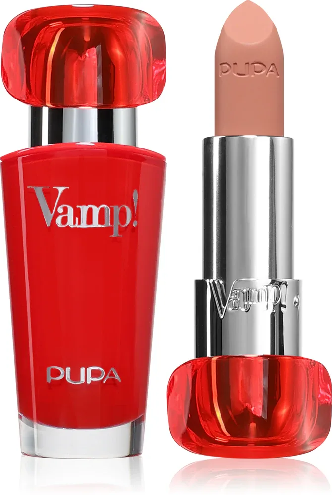 Помада PUPA Milano Vamp! Luminous Lipstick сатиновая, с эффектом увеличения губ, 3,5 г, оттенок 100 Naked Skin