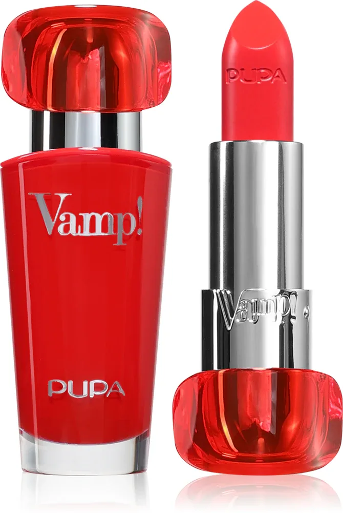 Помада PUPA Milano Vamp! Luminous Lipstick сатиновая, с эффектом увеличения губ, 3,5 г, оттенок 305 True Orange