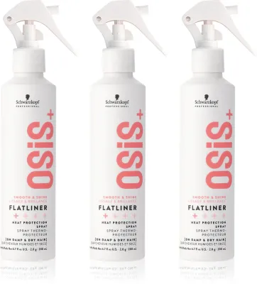 Термозащитный спрей для волос Schwarzkopf Professional Osis+ Flatliner до 230 градусов, 3 х 200 мл