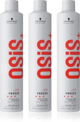 Лак для волос Schwarzkopf Professional Osis+ Freeze сильной фиксации, с защитой от УФ, 3 х 500 мл