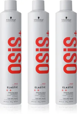 Лак для волос Schwarzkopf Professional Osis+ Elastic средней фиксации, с термозащитой, 3 х 500 мл