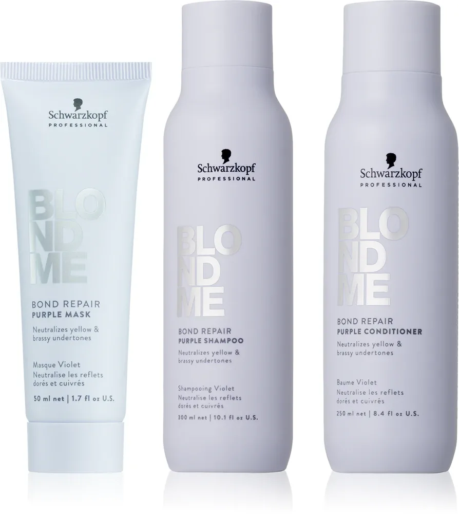 Набор для волос Schwarzkopf Professional Blondme Set для блонда, фиолетовый шампунь и уход, 1 шт