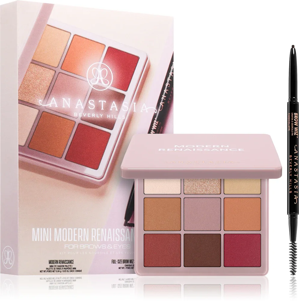 Набор для макияжа Anastasia Beverly Hills Mini Modern Renaissance Set палетка теней и карандаш для бровей, 2 шт, оттенок Dark Brown Pencil