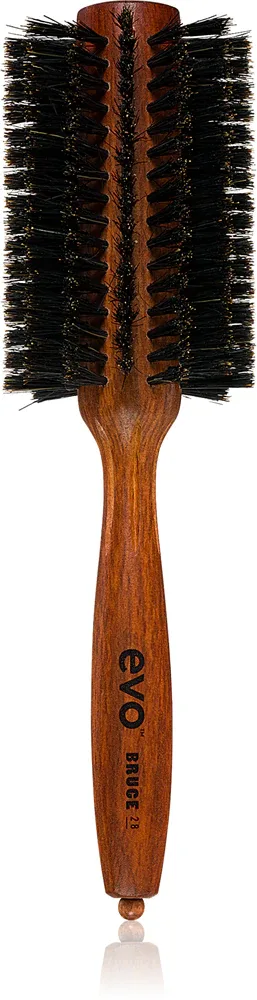 Круглая щётка для волос EVO Bruce Natural Bristle Radial Brush с натуральной щетиной, с выдвижным наконечником, 1 шт