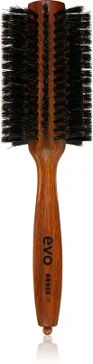 Круглая щётка для волос EVO Bruce Natural Bristle Radial Brush с натуральной щетиной, с выдвижным наконечником, 1 шт