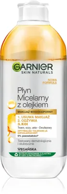 Мицеллярная вода Garnier Skin Naturals двухфазная 3 в 1, снимает водостойкий макияж, 400 мл