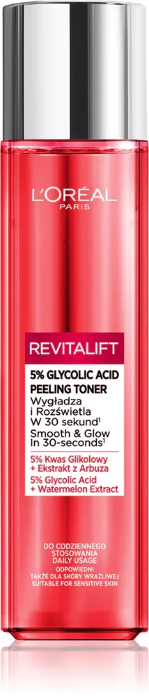 L’Oréal Paris Revitalift - Тоник для лица L’Oreal Paris Revitalift Glycolic Peeling Toner отшелушивающий, с гликолевой кислотой и алоэ, 180 мл, 180 мл